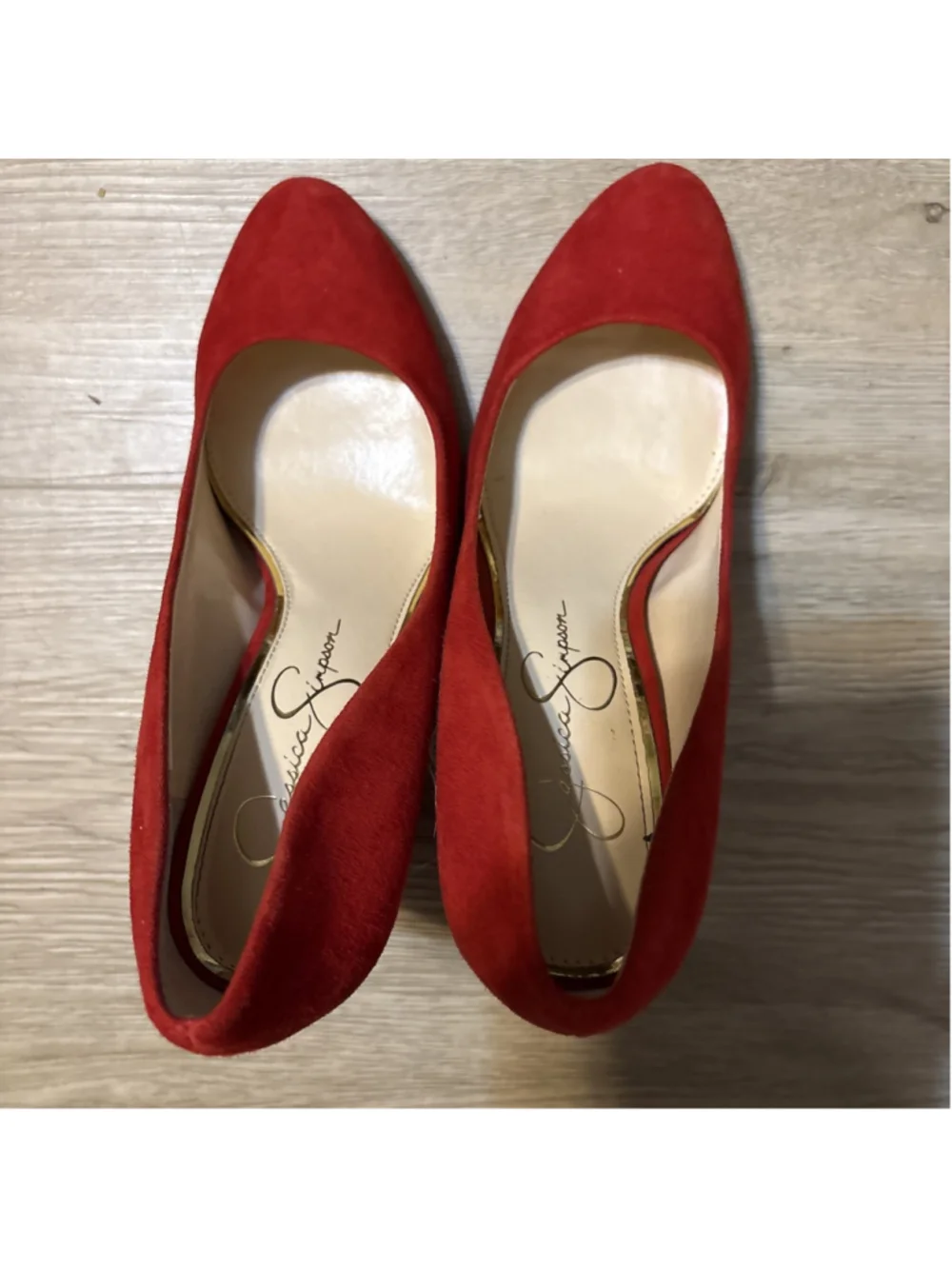 Jessica Simpson Red Suede Heels Size 8 1/2 Medium